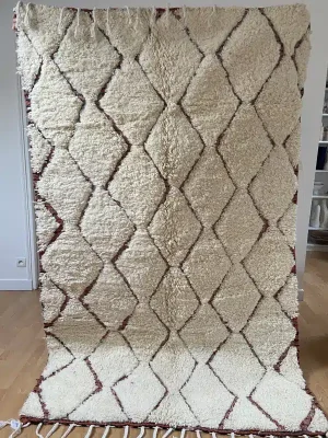 Beni Ouarain losanges trame noire oranger 245x145