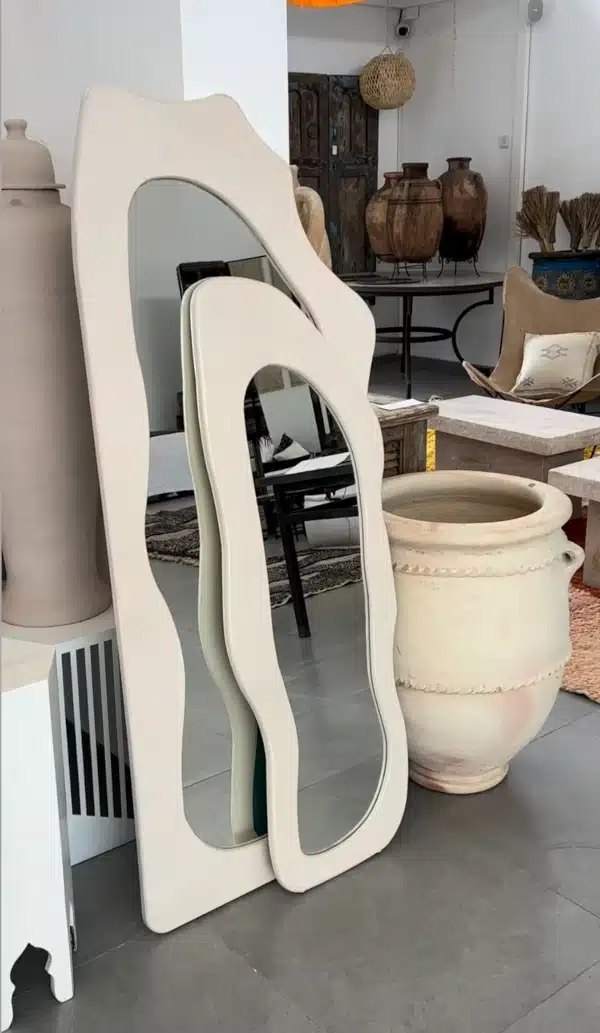 Miroir Collection Tadelakt Blanc Beige