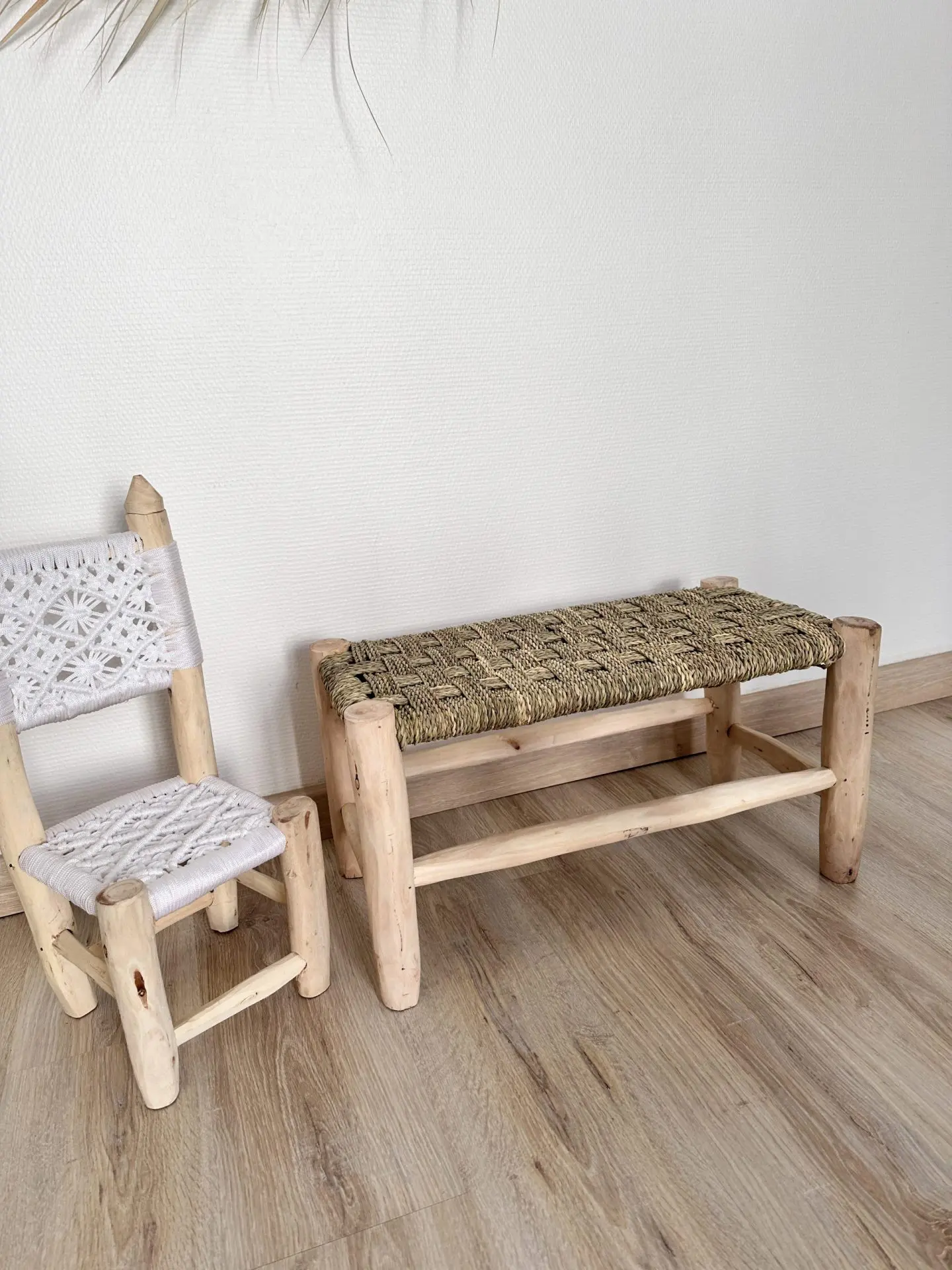 Banc enfant en bois naturel 60 cm – Image 2