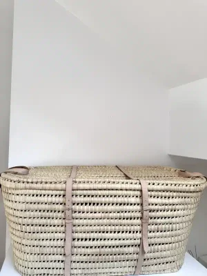 Malle ou coffre Lanières en cuir 80 cm