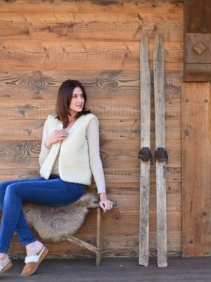 Gilet ou boléro 100% laine - Fabrication Française -Blanc