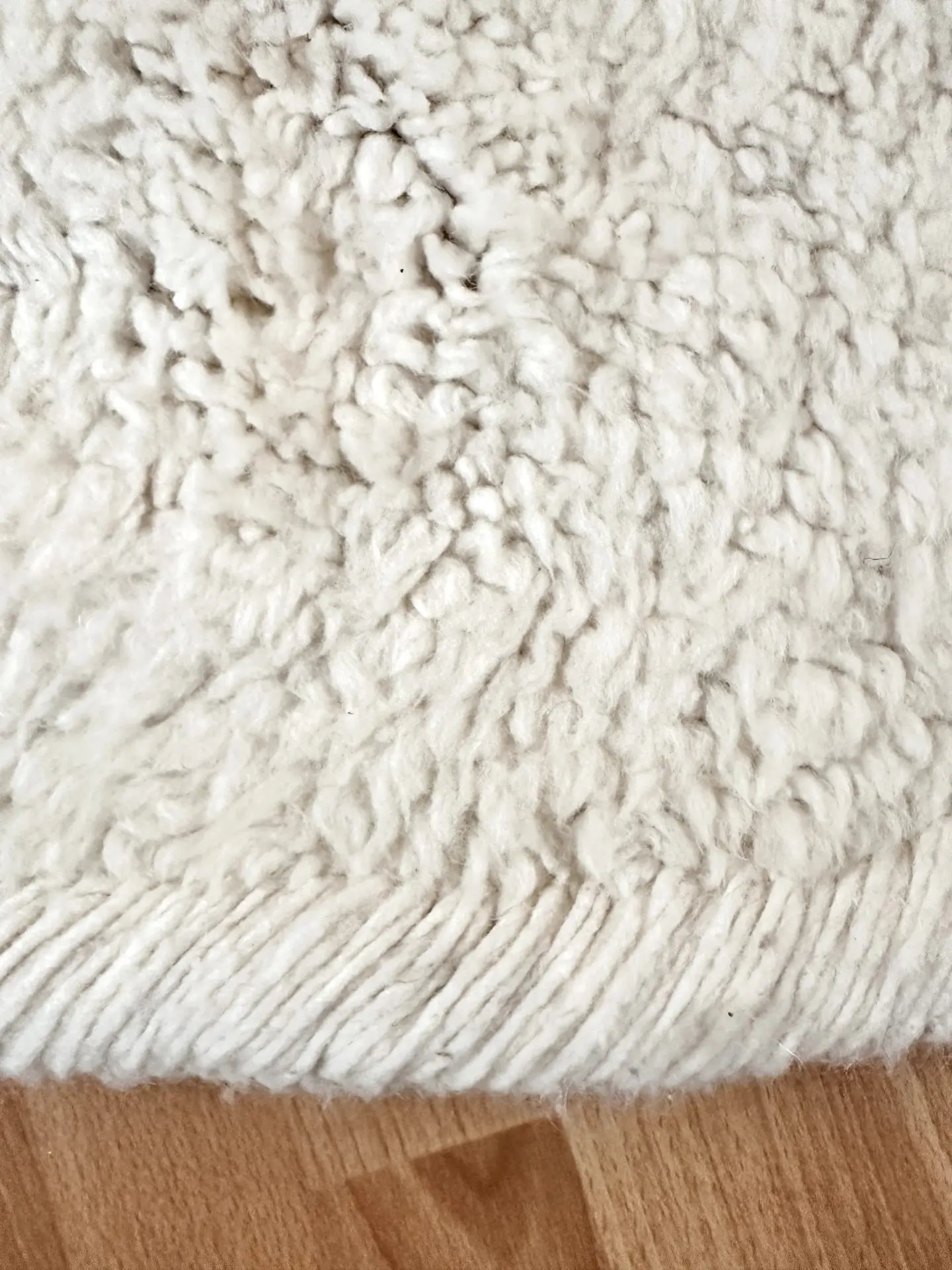 Tapis berbère Beni Ouarain rond Beige diamètre 165 cm – Image 2