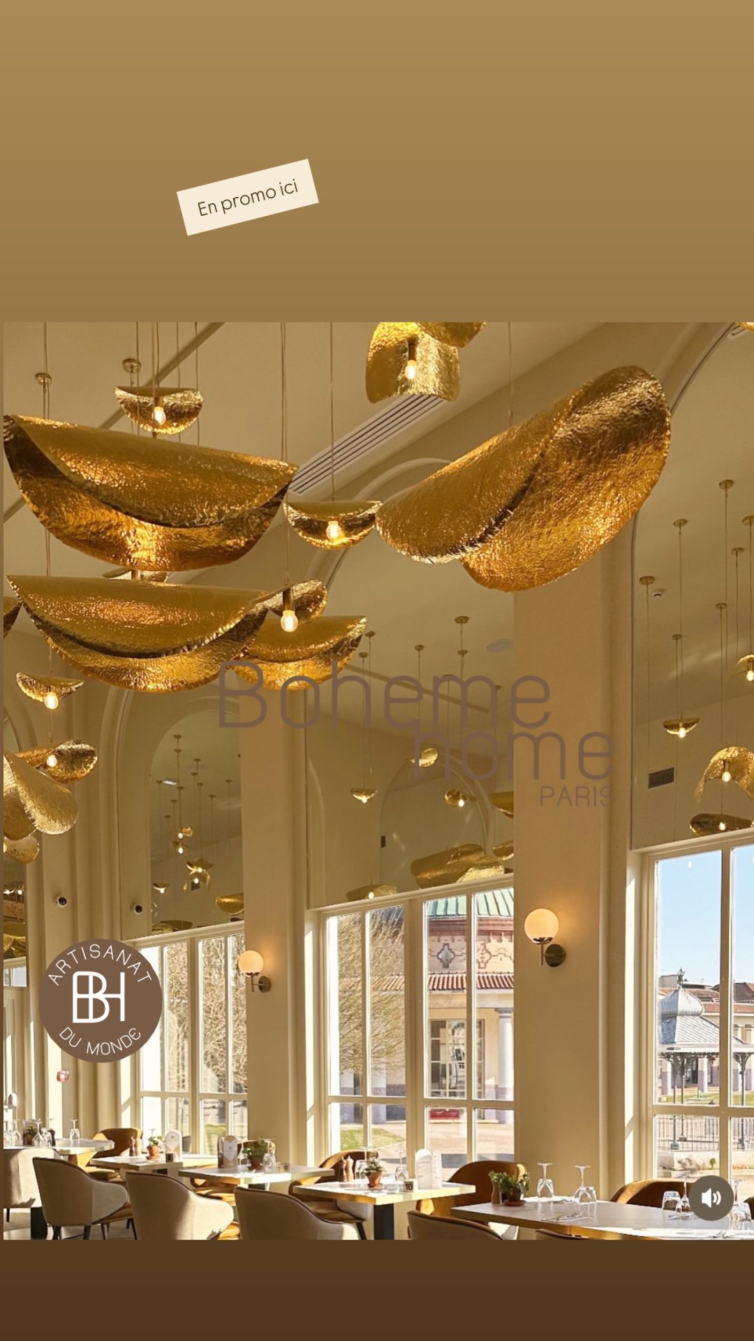 Suspension luminaire en laiton feuille de lotus chips – Image 2