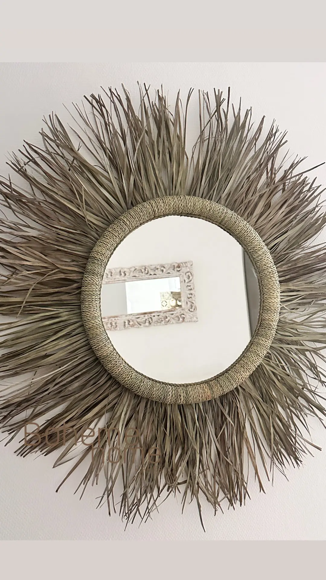 Grand miroir Hippy Fait Mains Eco-responsable 65 cm – Image 2