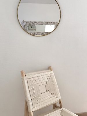 Grand miroir Galet contour laiton 61 Cm Fait Mains Eco-responsable