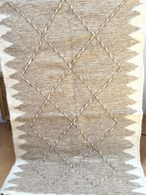 Tapis berbère Kilim Losanges Beige/Caramel 160x145
