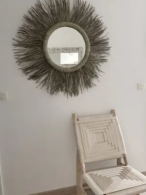 Grand miroir Hippy Fait Mains Eco-responsable 65 cm