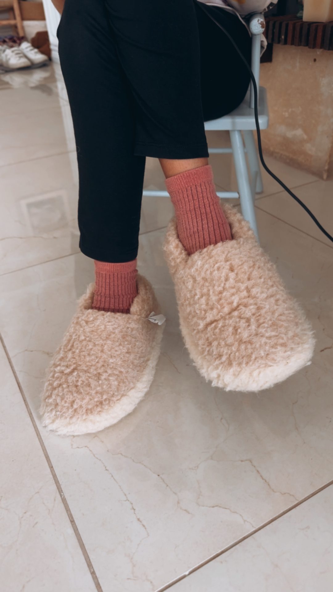 Chaussons 100% laine adulte mixte Beige – Image 3