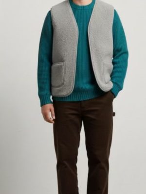 Gilet de Berger Adulte Mixte - Gilet 100% laine- Fabrication Irlande-🐑-Gris