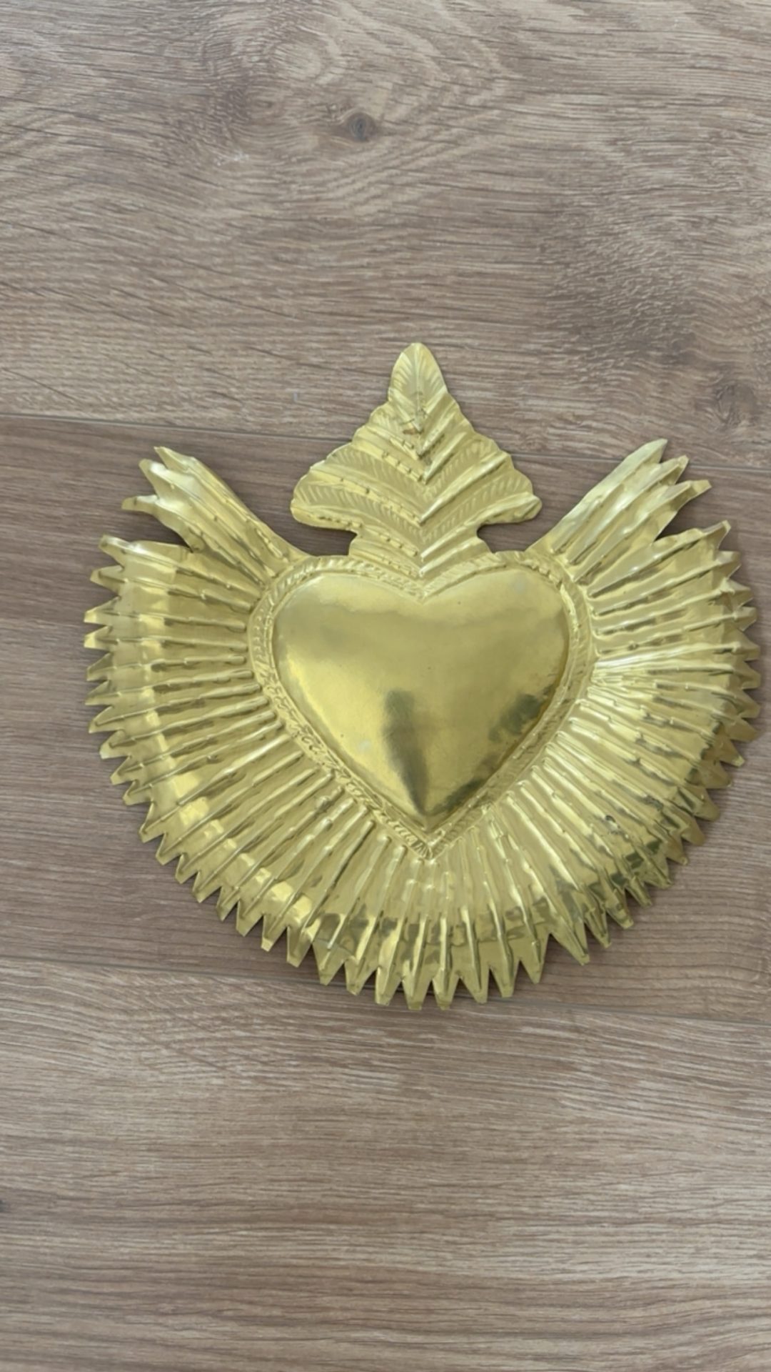 Ex voto Coeur en laiton fait mains – Image 3