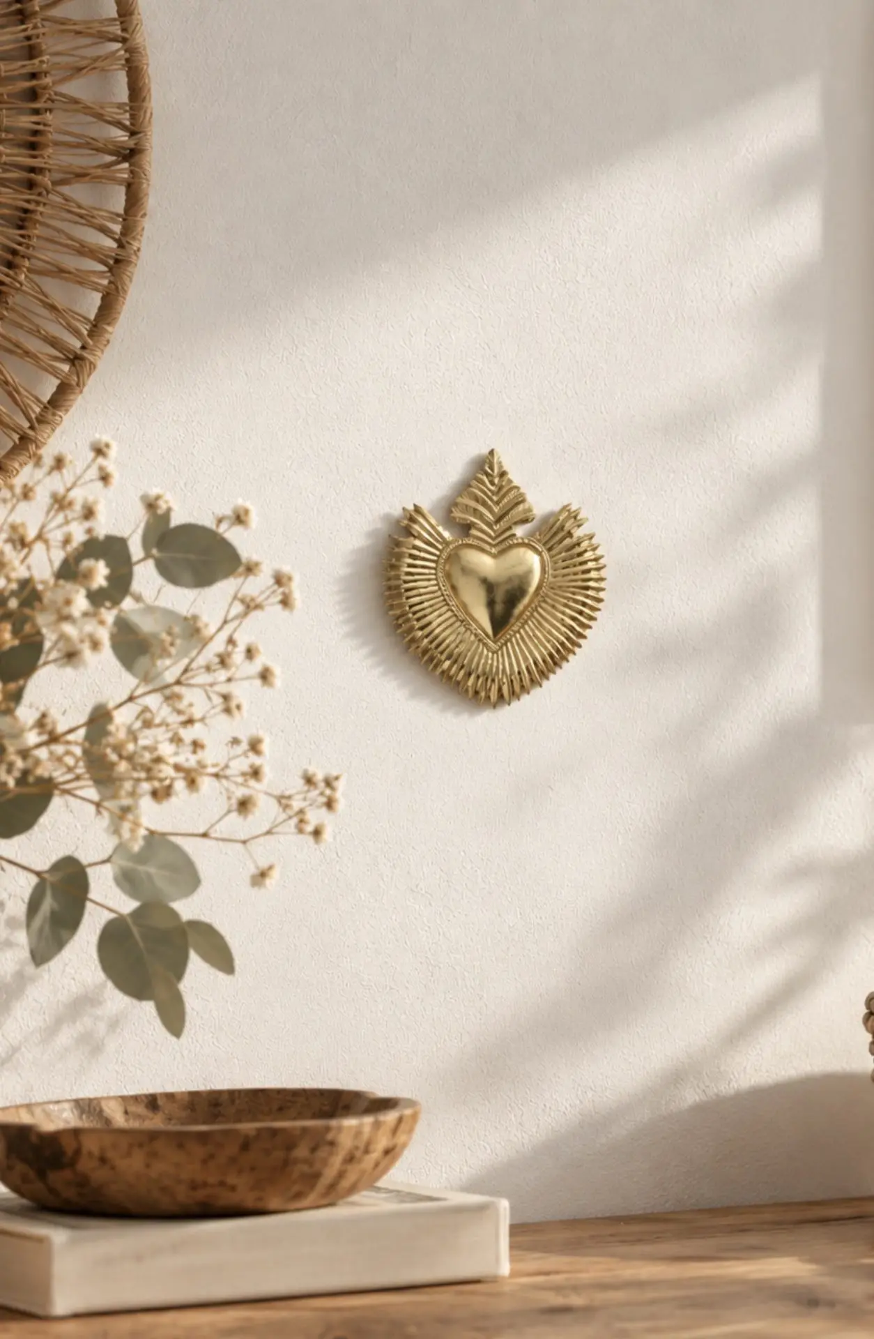 Ex voto Coeur en laiton fait mains – Image 2