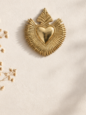 Ex voto Coeur en laiton fait mains