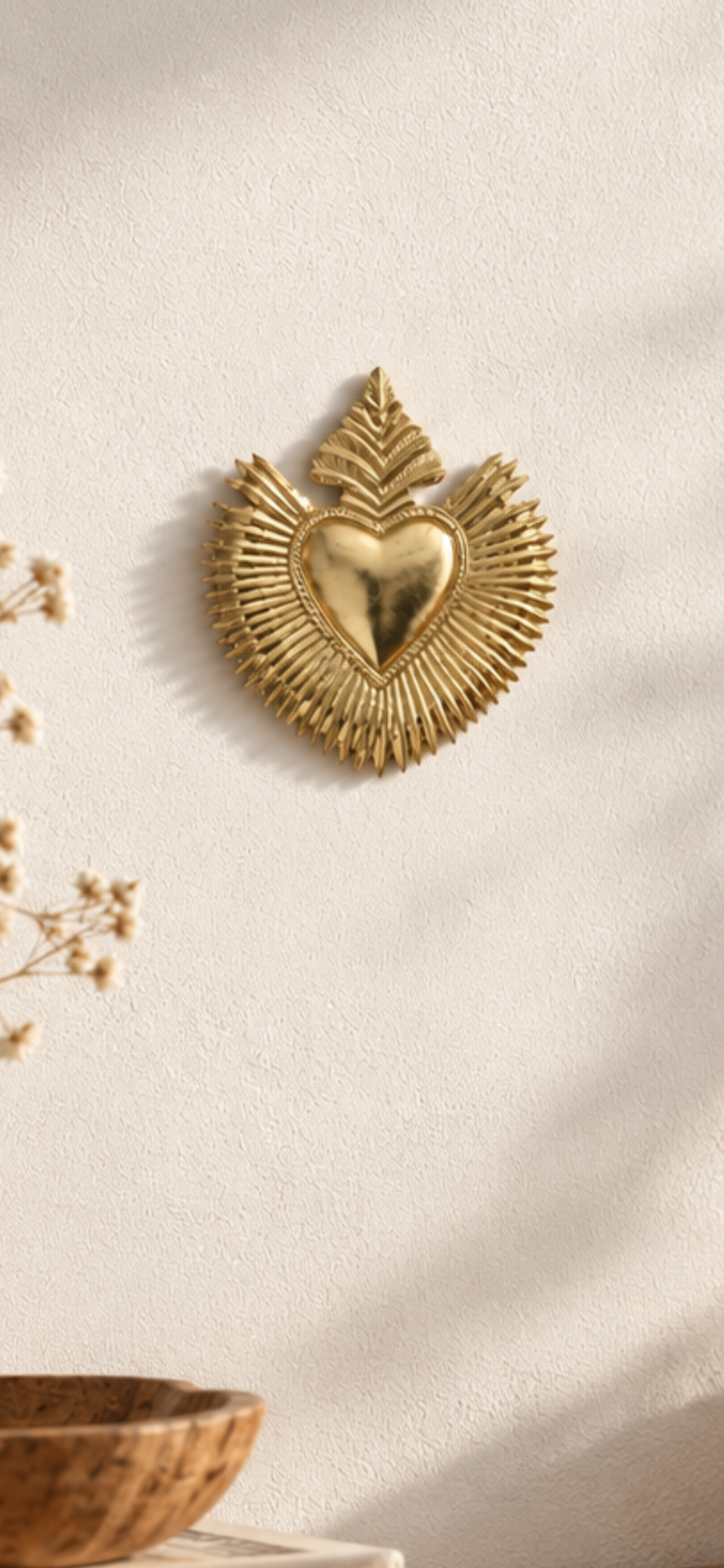 Ex voto Coeur en laiton fait mains